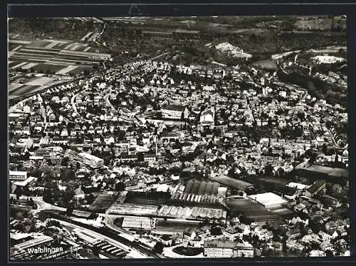 AK Waiblingen, Ortsansicht aus der Vogelschau