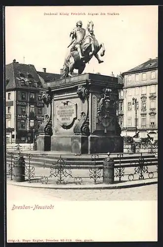 AK Dresden-Neustadt, Denkmal König Friedrich August des Starken