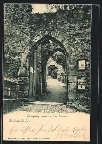 AK Baden-Baden, Eingang zum alten Schloss