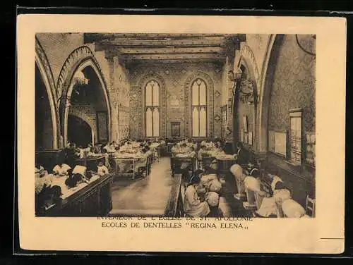 Vertreterkarte Venedig, Ecoles de Dentelles, Regina Elena, Interieur de l`Eglise de St. Apollonie