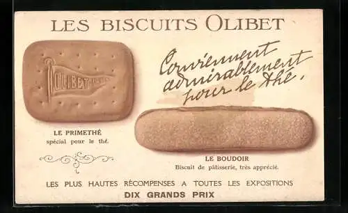Vertreterkarte Paris, Les Biscuits Olibet, le Primethe, Le Boudoir