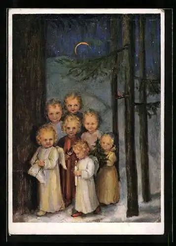 Künstler-AK Maria Spötl: Auf dem Weg zu Dir, Engel