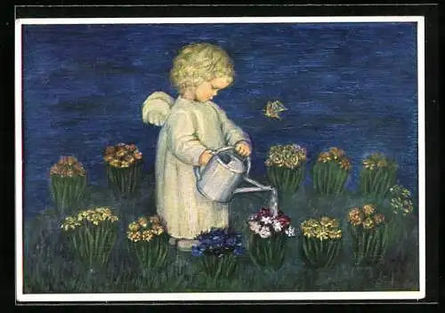 Künstler-AK Maria Spötl: Blumenenglein