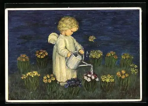 Künstler-AK Maria Spötl: Blumenenglein