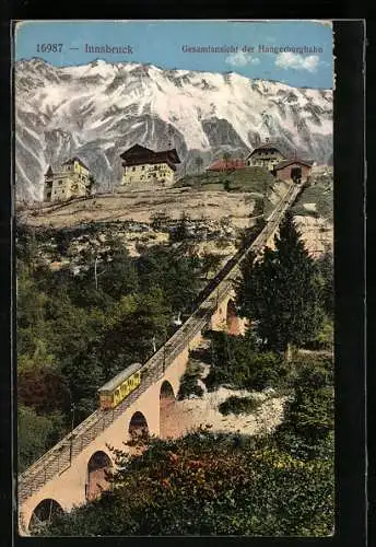 AK Innsbruck, Gesamtansicht mit Hungerburgbahn