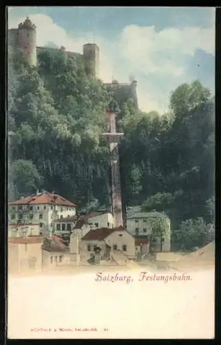 AK Salzburg, Ansicht der Festungsbahn