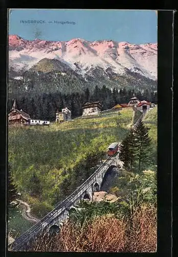 AK Innsbruck, Bergbahn vor der Hungerburg