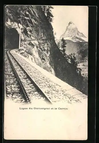 AK Gornergrat, Ligne et le Cervin, Bergbahn