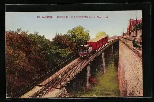 AK Langres, Chemin de Fer à Crémaillére sur le Pont