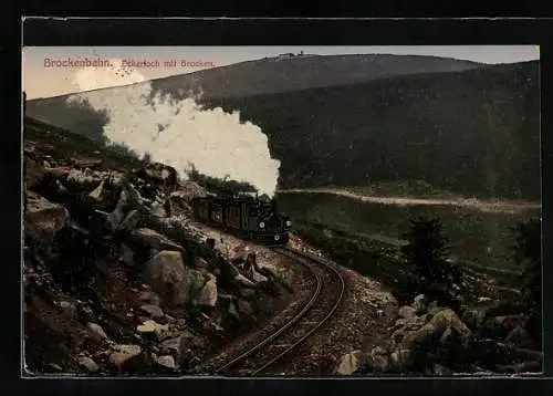 AK Brockenbahn, Eckerloch mit Brocken