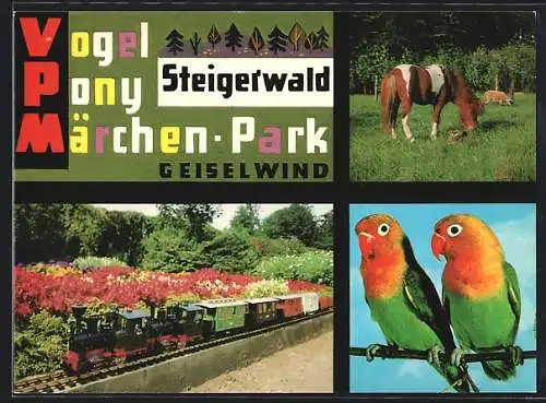 AK Geiselwind, VPM-Park Steigerwald, Modelleisenbahn, Pony
