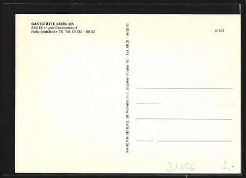 AK Erlangen-Dechsendorf, Gasthaus Seeblick, Naturbadstrasse 76