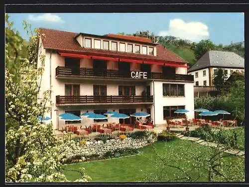 AK Pottenstein /Fränk. Schweiz, Hotel Garni und Cafe Minderlein