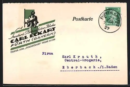AK Fürth /Bayern, Firma Standard Bronzefarben-Werke Carl Eckart