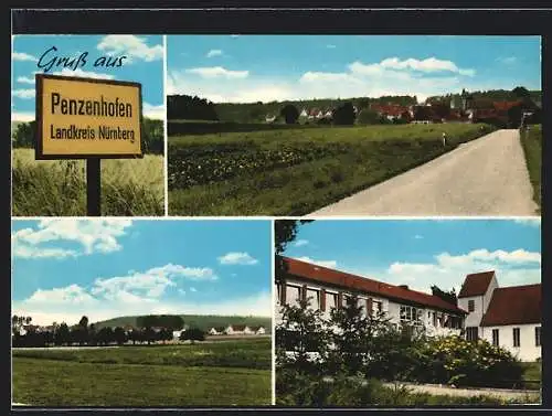 AK Penzenhofen, Ortsansichten, Ortsschild, Ortspartie