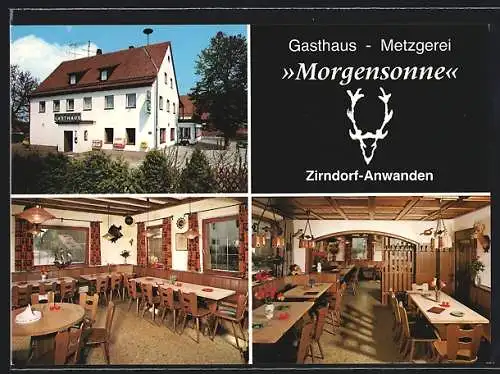 AK Zirndorf-Anwanden, Gasthaus und Metzgerei Morgensonne, Schwabacher Strasse 409