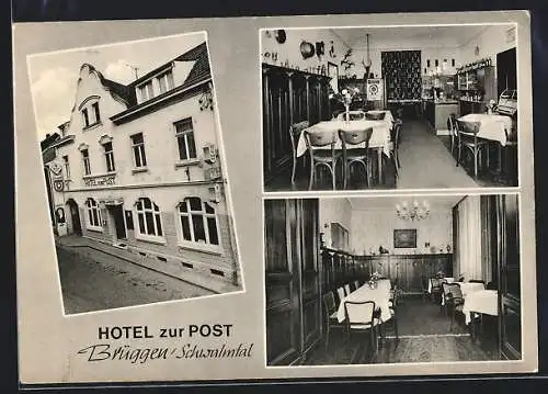 AK Brüggen / Schwalm, Hotel zur Post, Blick in die Gasträume