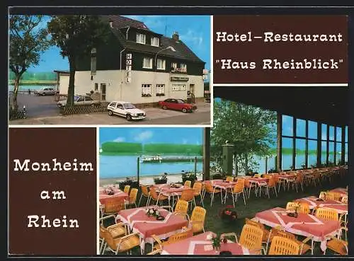 AK Monheim am Rhein, Hotel Restaurant Haus Rheinblick, Terrasse