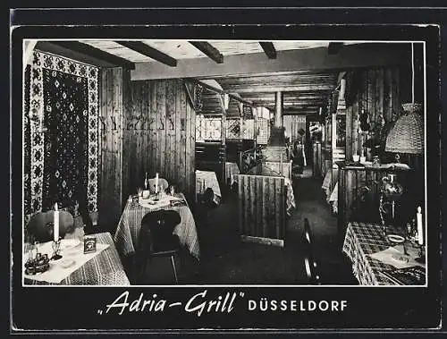 AK Düsseldorf, Gasthaus Adria-Grill in der Altstadt, Hunsrückenstrasse 22, Innenansicht