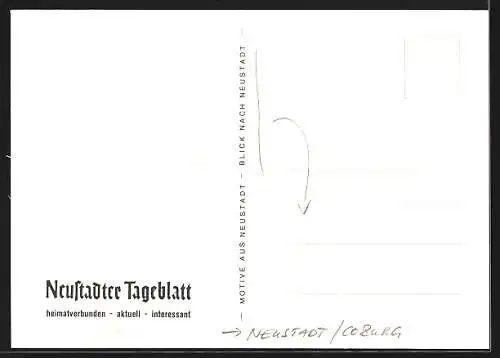 Künstler-AK Neustadt /Coburg, Blick in den Ort