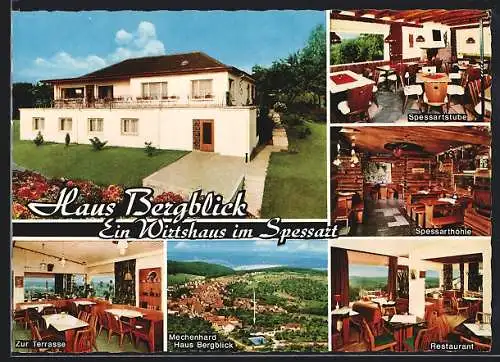 AK Mechenhard /Spessart, Gasthaus Haus Bergblick, Restaurant, Spessarthöhle