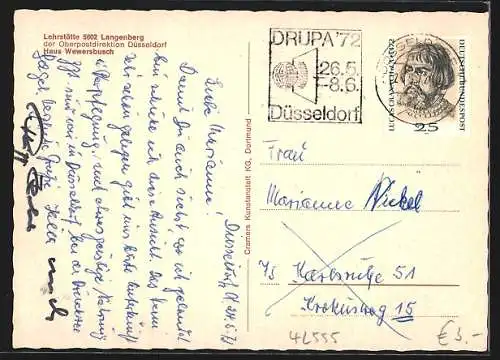 AK Langenberg / Rheinl., Lehrstätte der Oberpostdirektion Düsseldorf, Haus Wewersbusch