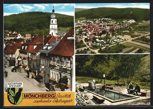 AK Mönchberg / Spessart, Drei Ansichten vom Ort