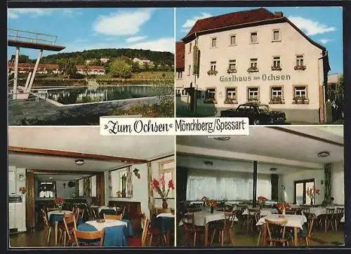 AK Mönchberg /Spessart, Gasthaus-Pension Zum Ochsen, Bes. P. & J. Helmstetter