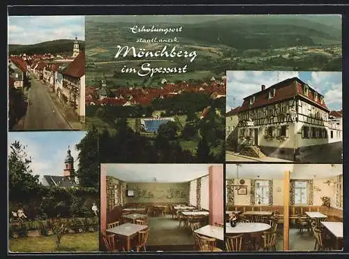 AK Mönchberg /Spessart, Gasthaus und Pension Zum Hirschen, Bes. Eduard Schmitt