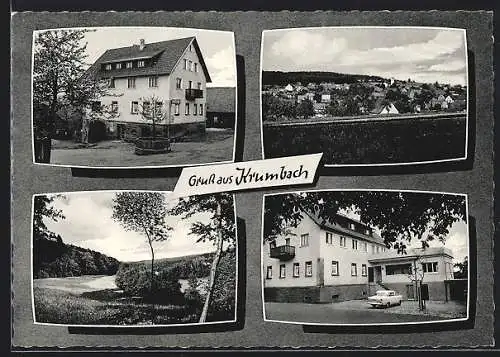 AK Krumbach /Mosbach, Gasthaus u. Pension z. Engel, B. Schwab
