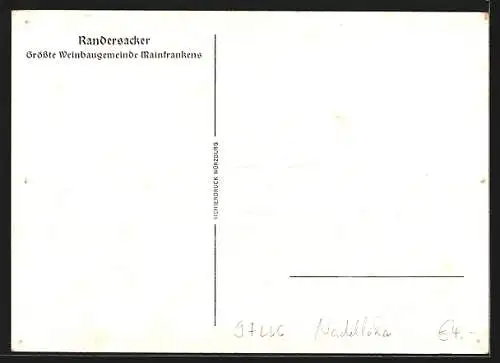 Künstler-AK Randersacker / Mainfranken, Teilansicht