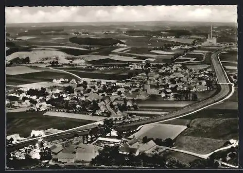AK Unterzolling, Ortsansicht aus der Vogelschau