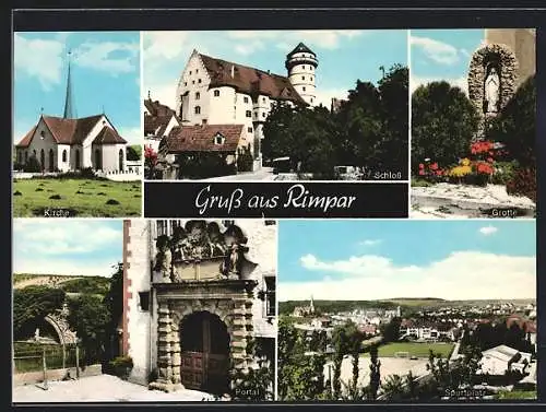 AK Rimpar, Kirche, Schloss und Grotte