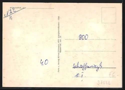 AK Rimpar bei Würzburg, Kirche, Schloss, Rittersaal