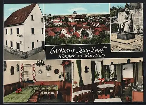 AK Rimpar bei Würzburg, Gasthaus zum Zapf, Denkmal