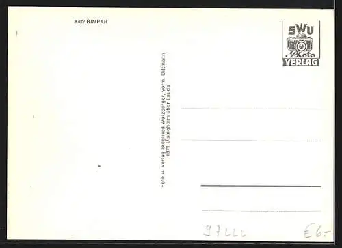 AK Rimpar, Schloss, Panorama, Denkmal