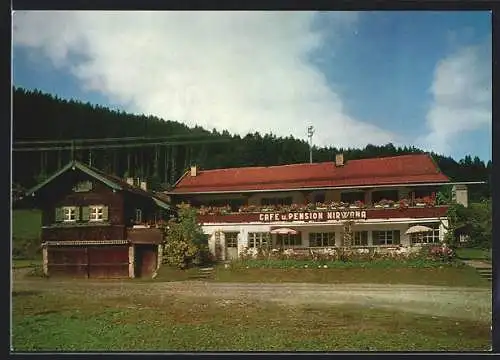 AK Stallau bei Bad Tölz, Café u. Hotel-Pension Nirwana