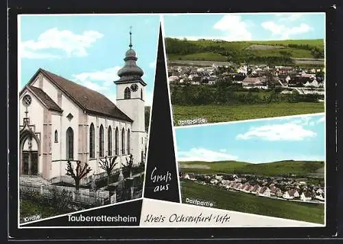 AK Tauberrettersheim, Kirche und Dorfpartien