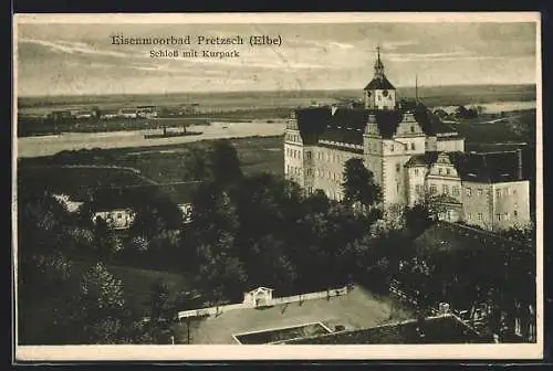 AK Pretzsch /Elbe, Schloss mit Kurpark