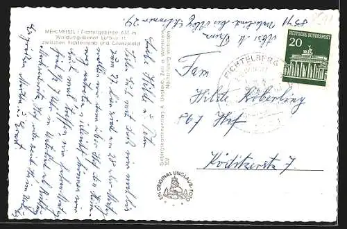 AK Mehlmeisel im Fichtelgebirge, Teilansicht mit Kirche