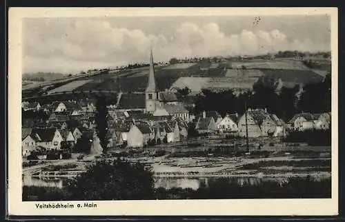 AK Veitshöchheim a. Main, Teilansicht mit Kirche