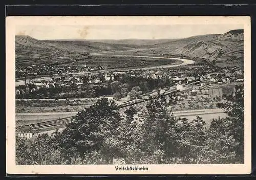 AK Veitshöchheim, Panorama mit Kirche