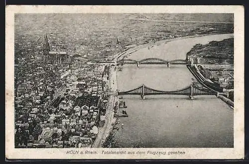 AK Köln a. Rhein, Totalansicht mit Dom, Fliegeraufnahme