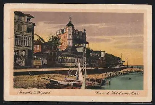 AK Sassnitz, Strand, Hotel am Meer