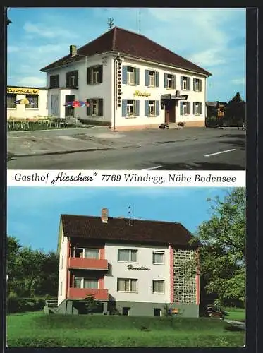 AK Windegg / Baden, Gasthaus-Pension Hirschen mit Kegelbahn