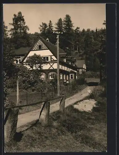 AK Oybin-Hölle, Alte Umgebinde Häuschen