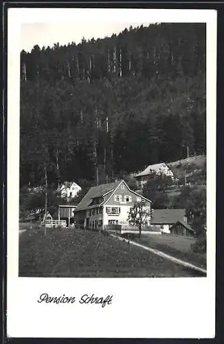 AK Enzklösterle i. Nördl. Schwarzw., Hotel-Pension Schraft