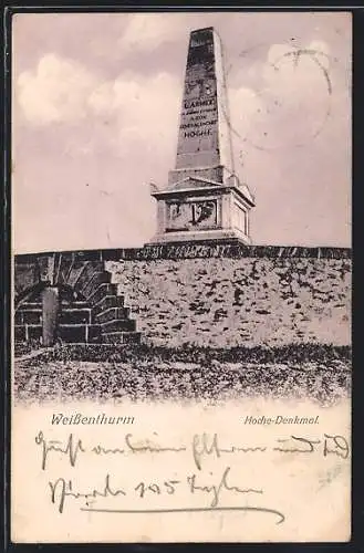 AK Weissenthurm, Blick auf das Hoche-Denkmal