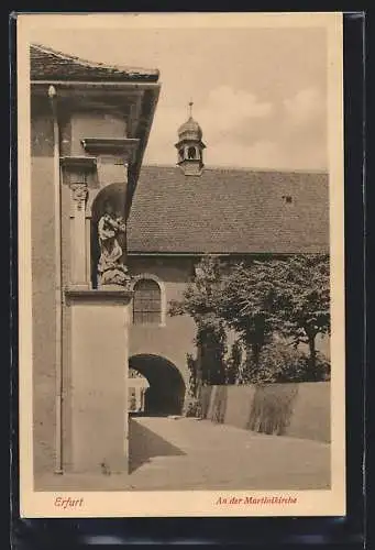 AK Erfurt, Strassenpartie an der Martinikirche