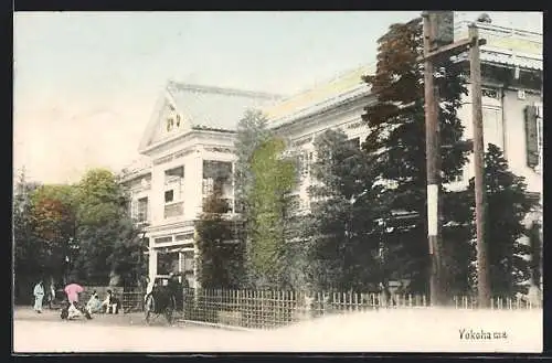 AK Yokohama, Hotel mit Strassenpartie